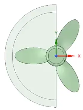 Dreiflügeliger Propeller von vorn