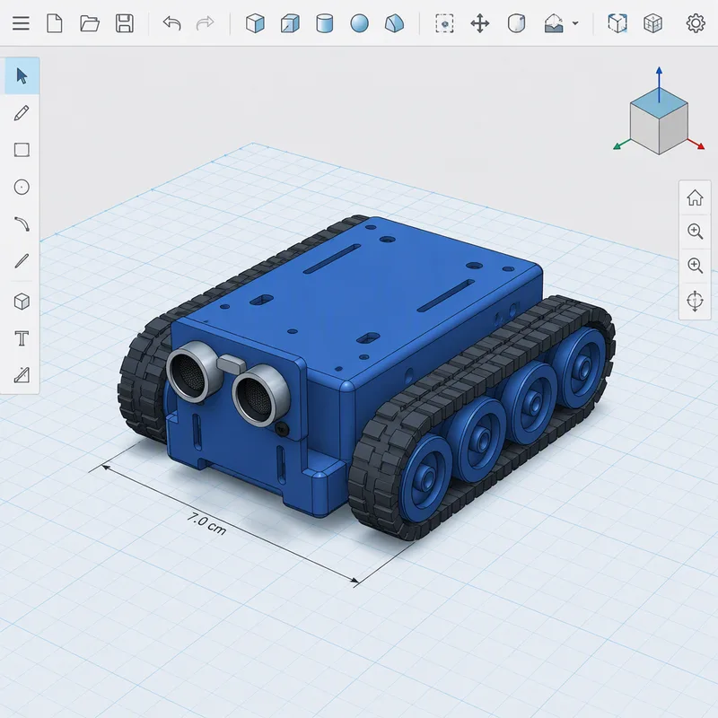 Wizualizacja: model robota SMARS w programie CAD